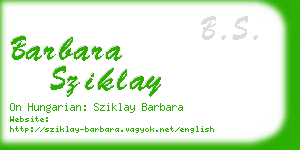barbara sziklay business card